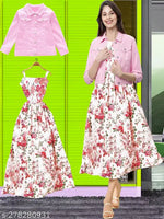 DR.ZOOM Dress With Jacket Women/Girls 100% Premium Quality Material Women Stylish Jacket With Dress COMBO (PACK OF 2) Urbane Latest Women Dresses With Jacket.