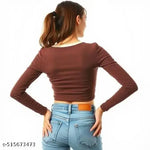 Contrast Neck Full Sleeve Top