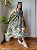 One Piec Dress | Dress for Parties | Women's Printed Dress | Women’s Party Dress | Printed Women’s Dress | Summer Casual Dress | Fancy & LigthWeigth Gown for Women and Girls | Stylish Western Frock