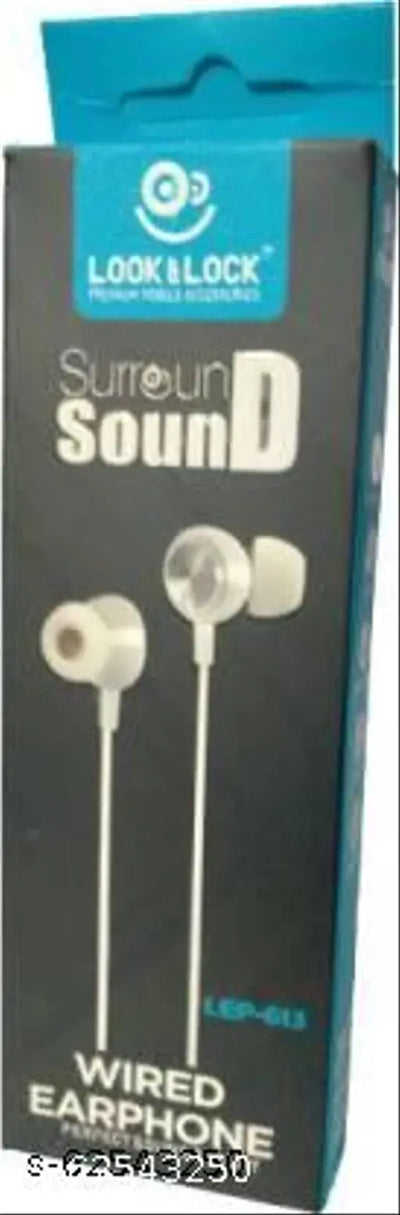 LOOK AND LOCK Loud Sound & High Bass Wired Headset with Mic Wired Headset  (White, In the Ear) Wired Headphones & Earphones