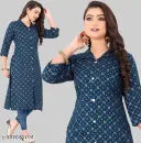Rayon Kurti For Women Gold Foil Print