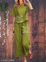 Women's Full Embroidery Co-ord Set of Top and Bottom