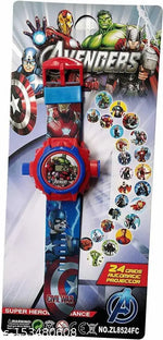 SUPER HERO, CARTOON CHARECTOR, ANGREE BIRD AVENGERS,DOAREAMON,BARBIE DOLL,BENTEN ,ME2, 24 IMAGE PROJECTOR , TOYS CUM DIGITAL WATCH FOR KIDS,BOYS&GIRLS.