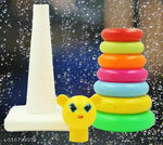 7 Ring Colorful Teddy Rings with Smiley Stacking Play Set Toy for Kids (Multicolor)