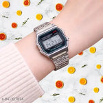 Trending Silver Colour Square Dial Digital Watch for Womens n Mens