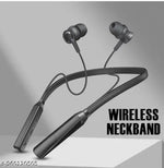 BT-235 Black Bluetooth Neckband – Powerful Bass | 20H Battery | Type-C Fast Charging | Magnetic Lock | Premium Metal Look | Clear Mic & HD Sound | Wireless Neckband