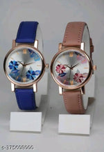 Best Quality Festive Season Flower Designer Round Dial Attractive Leather Belt women watches combo pack of 2 combo wathces for women stylish girl watches combo pack of 2 analog watches wrist watches combo watches