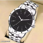 New Premium Branded Super Quality Silver Strap  Metal Steel Belt Analog Watch For Men