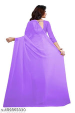 Glamour Dyed Plain Georgette Saree For Women With Blouse Piece. Indian Georgette Printed Saree, Your Designer Wear Georgette Saree, New Saree Design 2023 Georgette Saree.
