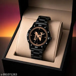 New Stylish LR 05 Black Dial Black PU Strap Watch For Boys And men