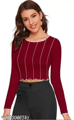 Polyester Crop Top For Women Korean Top For Women Fashion Top Party Trendy Top Under 299