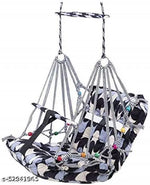 Cotton Baby Swing Jhula with Safety Belt | Folding & Washable Swing for Kids 1-5 Years