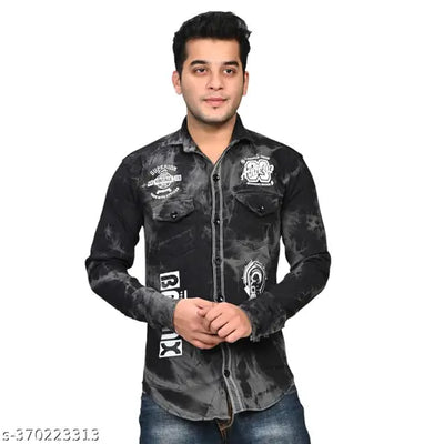 Cargo Denim Lycra Shirts For Men