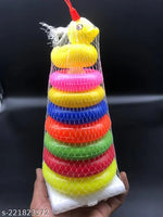 7 Ring Colorful Teddy Rings with Smiley Stacking Play Set Toy for Kids (Multicolor)