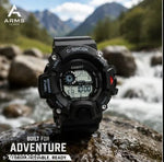 White Dial Multi-Functional Automatic Waterproof synthetic Green Strap Sport Digital Watch - For Boys