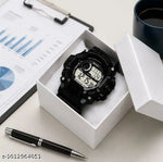 Classy Trending Black Dial black Strap Silicon Ultra LED Digital Watch For Boy & Girls  Red Square Ultra Band