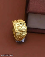 Rosra Golden Formal Watch For Men's Ring +Chain Freue (MOR RING+ CHAIN) For Men's