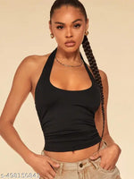 Trendy Sleeveless Crop Top With Lace Insert