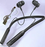 MB TRADE*** Neckband True Wireless Bluetooth Earphones, Wireless Neckband, Bluetooth in-Ear Earphone Headset, Headphones Budget   Earphones, 24 H Playtime, Trending Bluetooth Headphones - ( Black )