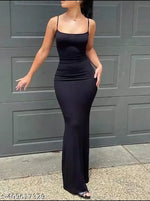 Solid Ribbed Square Neck Tank Dress
