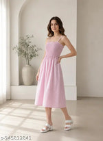 Casual Polyester Blend Puff Sleeves V-Neck Knee Legnth Drawstring Dress (41