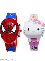 IEEE International Kitty Cat. Character Multicolored Glowing Light and Musical Digital Girl's Wrist Watch | Unique Cute Cartoon Character on Strap | Soft Silicone. Strap | Suitable for Age 3-12 Year Kids