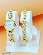 Ronical  Analog White Dial Watch With Heart Shape Rosegold Bracelet Combo For Womens And Girls Pack Of 2 Analog Watch