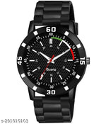 BEST QUALITY BEST PRICE Classy Analogue Black Dial Tranding  Pu Belt Watches For Men Boys