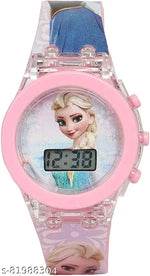IEEE International Kitty Cat. Character Multicolored Glowing Light and Musical Digital Girl's Wrist Watch | Unique Cute Cartoon Character on Strap | Soft Silicone. Strap | Suitable for Age 3-12 Year Kids