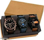 Multicolor (Pack of 3) Leather Analog Watch for Men