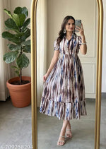 Sheetal Associates Women V-Neck Fit and Flare Midi/Calf Length Maroon Dress