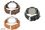 Multicolor (Pack of 3) Leather Analog Watch for Men