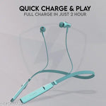 Neckband with 40Hr Battery | Vibration Feature | Sweatproof | Dual Pairing | Ideal for Workout & Gaming (Shyni Blue, In-Ear)