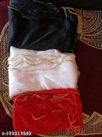 SUPAR LAINING DUPATTAS WITH FOUR SIDE GOLD PEARAL PAK OF 5 PICE SET>WHITE+BLACK+BEIGE+RED+YELLOW FOR WOMEN GIRLS