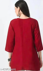 Rayon Top With White color of Embroidery