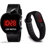 Fashion Kids Digital Date and Time Black Dial LED Watch for Stylish Kids Unisex Birthday Gift Digital Children Watch for Boys & Girls | Pack of 2
