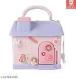 ARN Unicorn Printed Hut  Shape Metal Coin Bank Piggy Bank for Kids with Lock and Key, Medium Heart  Piggy Bank Multicolor  ( pink or blue anyone as per availability)