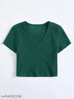 Stylish Women Collar Black Top Long Half sleeves