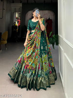 Women's Collection Dolla Silk Lehenga Choli Patola Print with Foil Work With Unstitched Blouse