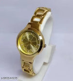 Unique Flower Designer Round Dial Attractive Metal Belt Analog Watches for Women