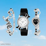 Lettest Fashionable Round Dial Analog Watch with Bracelets Combo For Girls/ Women