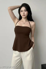 Trendy Sleeveless Crop Top With Lace Insert