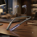 BT-235 Black Bluetooth Neckband – Powerful Bass | 20H Battery | Type-C Fast Charging | Magnetic Lock | Premium Metal Look | Clear Mic & HD Sound | Wireless Neckband