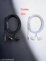 T&D Wired Earphones with Mic and Full Metal Body for Extra Bass & HD Sound with Passive Noise Cancellation White
