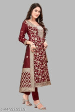 Trendy Jacquard Silk Suit Dress Material For Women