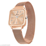 Jainx Rose Gold Magnet Mesh Chain Analog Wrist Watch for Women