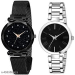 Analog Women's Watch (Black Dial) (Pack of 2)