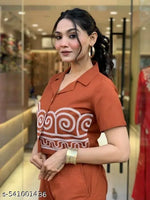Women's Full Embroidery Co-ord Set of Top and Bottom