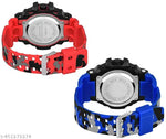 Motugaju Digital Watch Shockproof Automatic Army Red Blue Color Strap Waterproof Digital Sports Combo Watch for Men Kids Watch for Boys Watch for Men Pack of 2