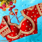 VELVET FABRIC EMBROIDERY BLOUSE FOR WOMEN